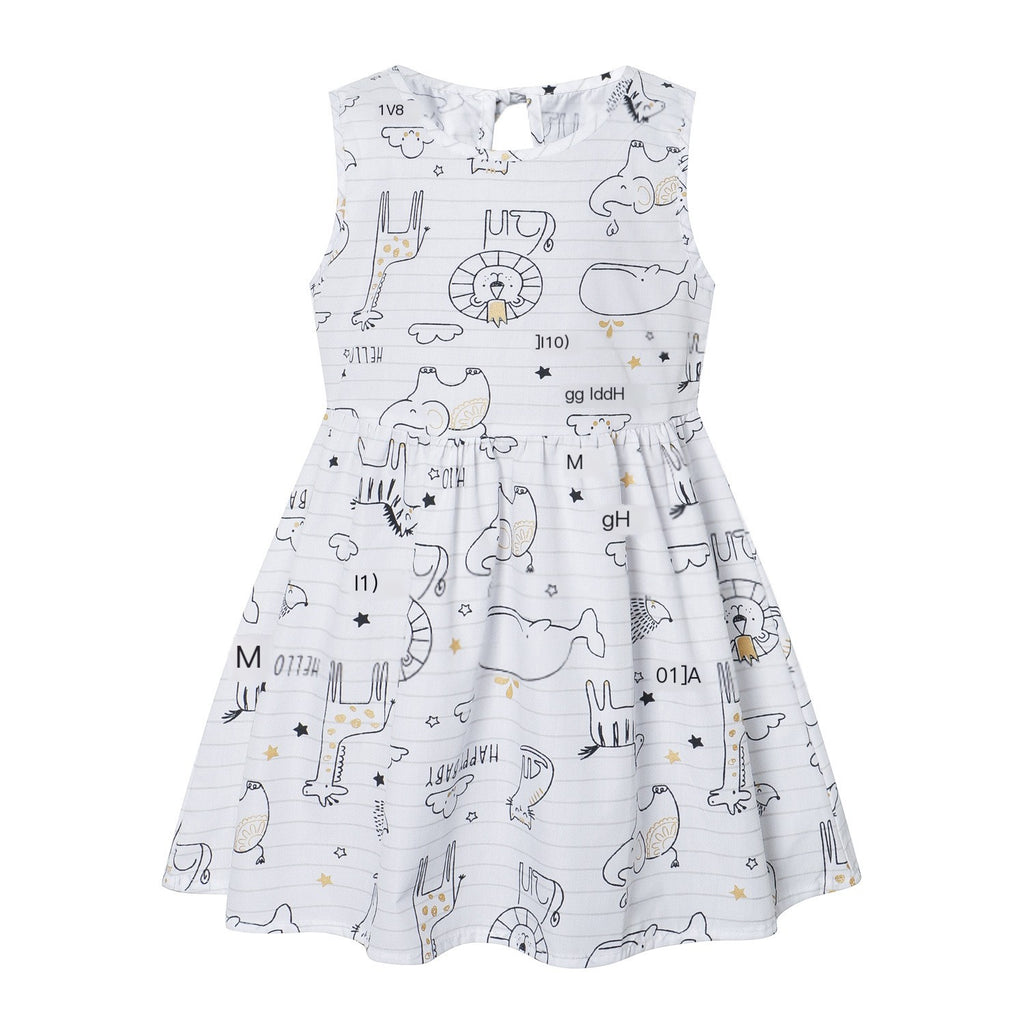 Baby Cotton Sleeveless Printed Dress for Kids