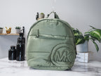 Michael Kors Rae Medium Green Quilted Nylon Backpack | Streetwear