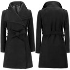 Women's Mid-Length Wool Coat for Autumn/Winter