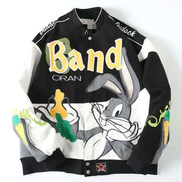 Autumn Winter Baseball Jacket with Embroidery Design