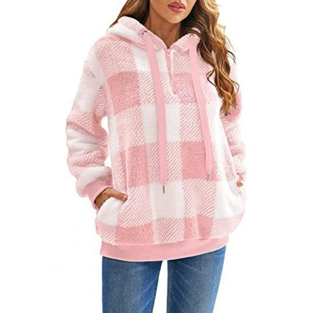 Cozy Women's Plush Hoodie with Drawstring for Fall/Winter | Streetwear