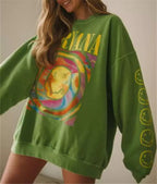 Y2K Cartoon Printed Oversized Long Sleeve Sweatshirt | Streetwear