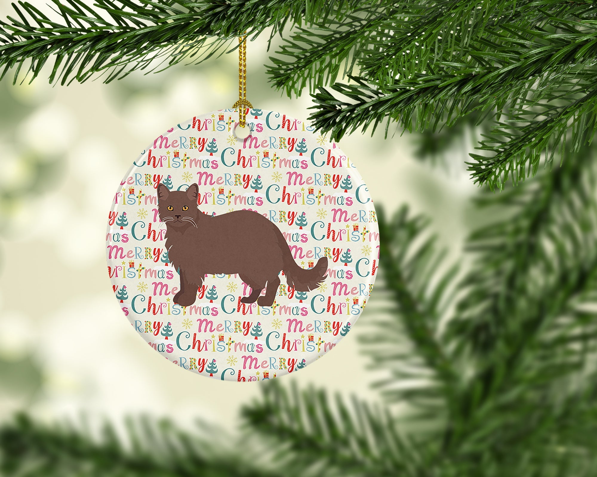 York Chocolate #1 Cat Christmas Ceramic Ornament