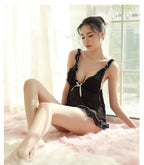 Silk Nightgown and Lingerie Set for Adults