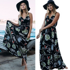 Bohemian Print Beach Sundress with Spaghetti Straps