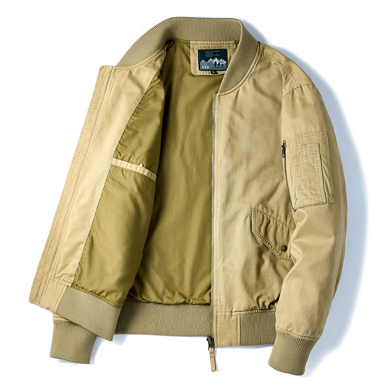 DIMUSI Men's Slim Fit Bomber Zipper Jacket for Streetwear