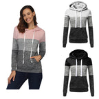 Color Block Long Sleeve Hooded Women's Sweatshirt | Streetwear