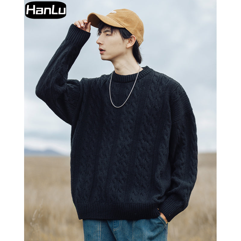 Men's Autumn/Winter Round Neck Loose Pullover Sweater | Streetwear
