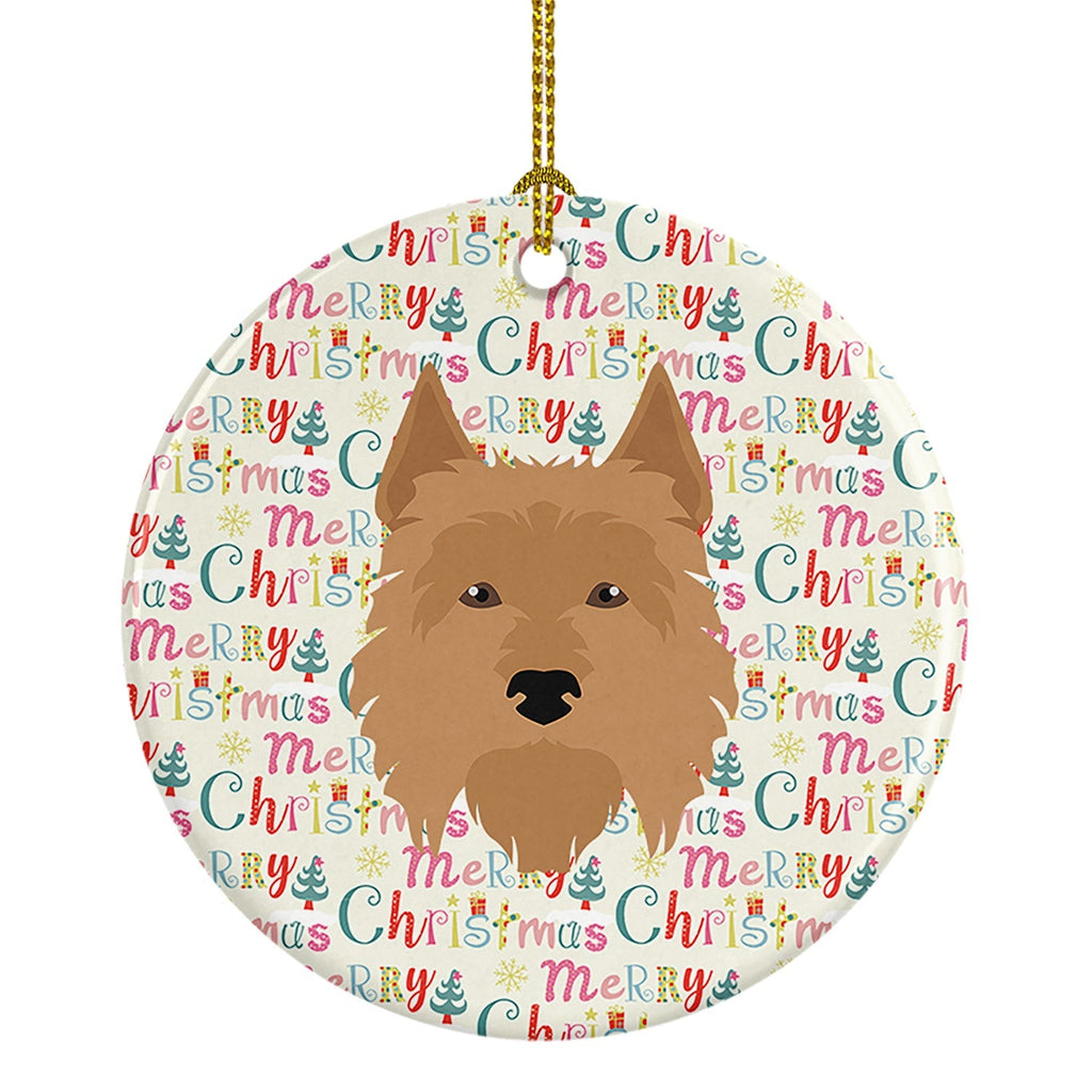 Australian Terrier Merry Christmas Ceramic Ornament