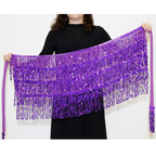 Spooky Sequins Belly Dance Hip Scarf with Tassels