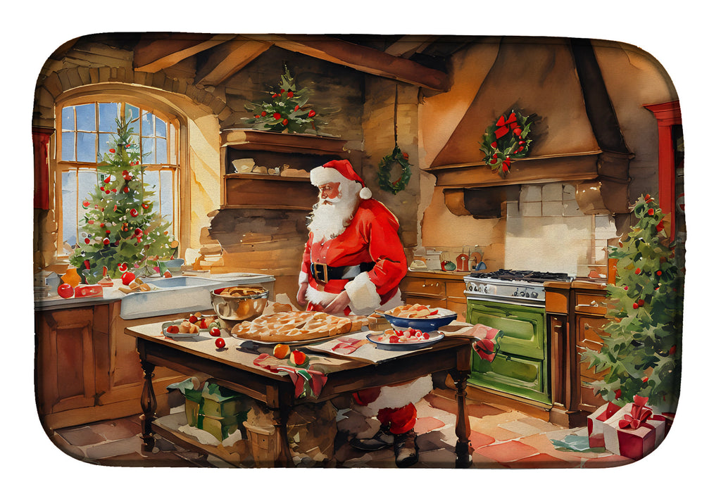 Cookies with Santa Claus Father Christmas Dish Drying Mat