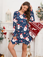 V-Neck Slim Fit Irregular Christmas Mini Dress