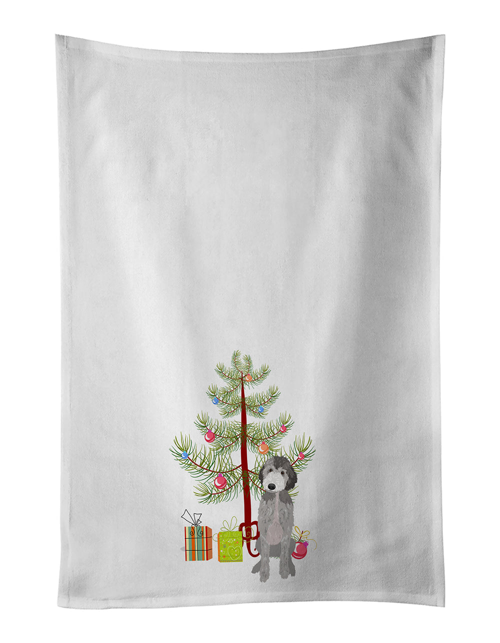 Doodle Silver #1 Christmas Kitchen Towel Set of 2