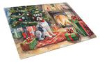 Schnauzer Cozy Christmas Glass Cutting Board