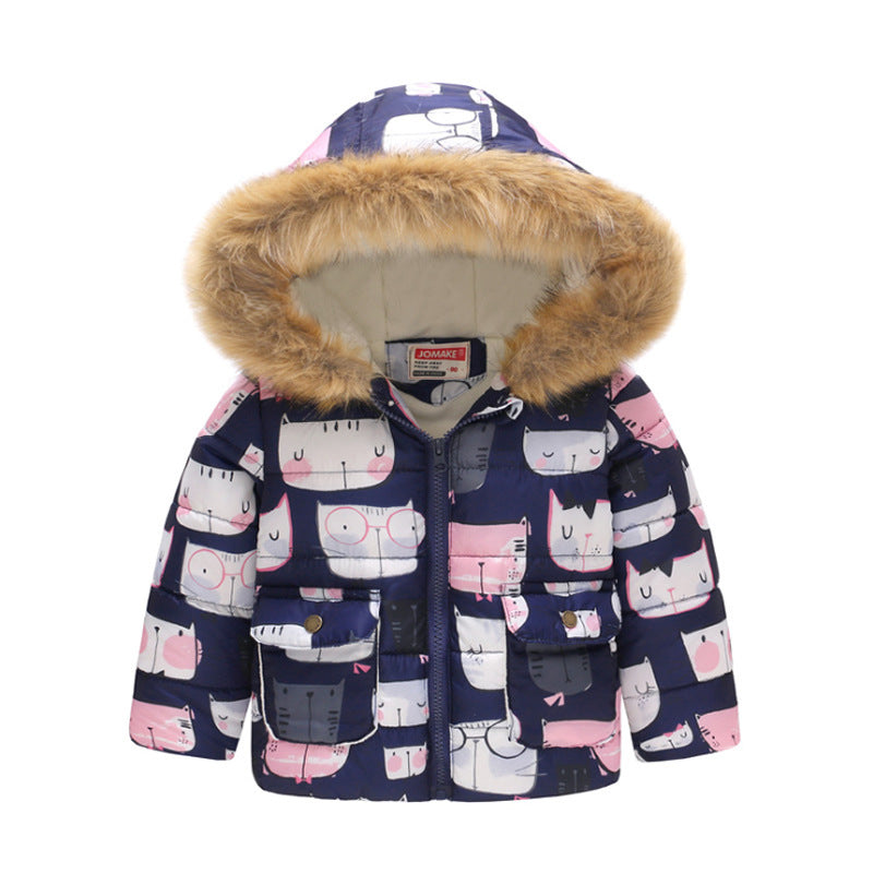 Printed Hooded Padded Coat for Kids