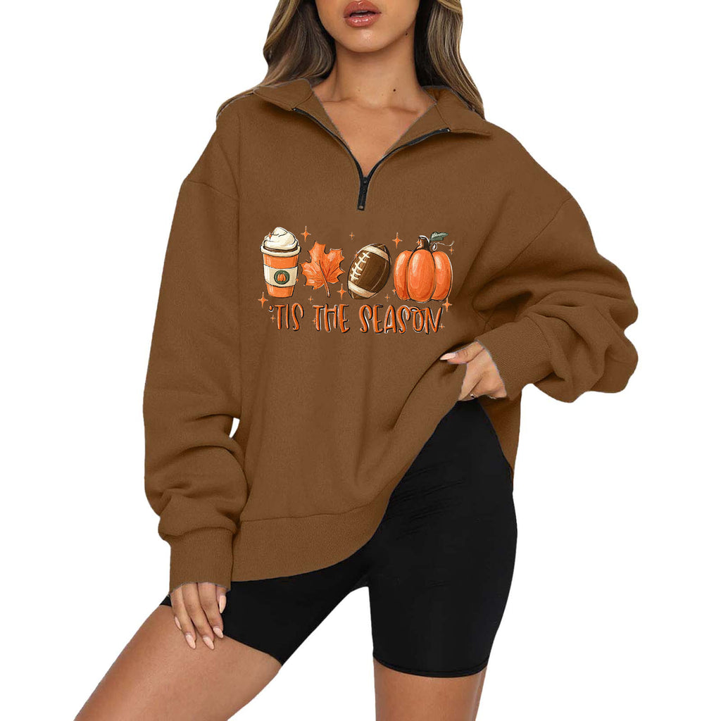 Halloween Pumpkin Print Casual Zipper Hoodie | Streetwear