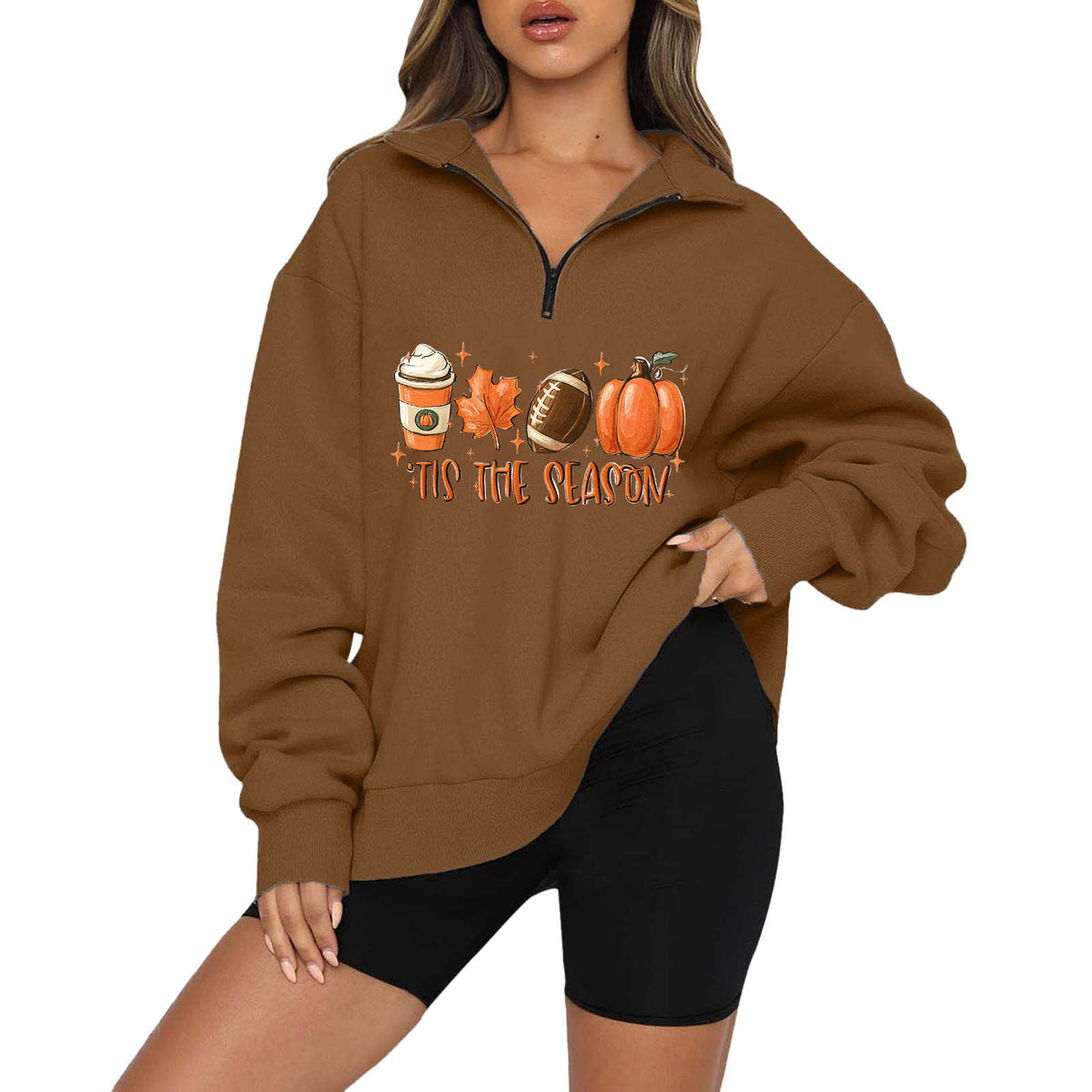 Halloween Pumpkin Print Casual Zipper Hoodie | Streetwear