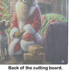 Wirehaired Pointing Griffon and Santa Claus Glass Cutting Board