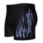 Men's Black Flame Print Swim Trunks