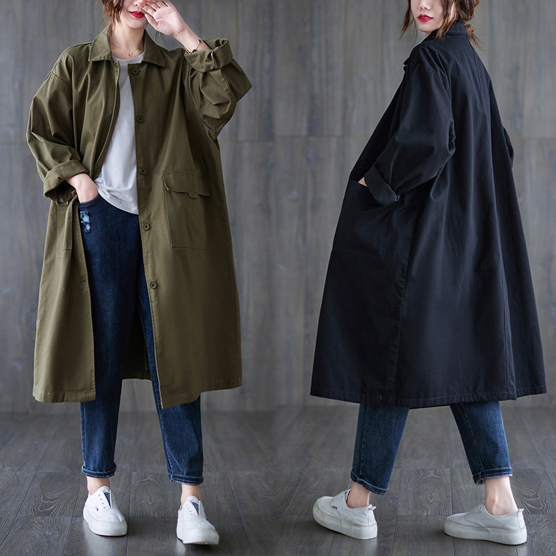 2023 Autumn Loose Single Breasted Trench Coat for Women