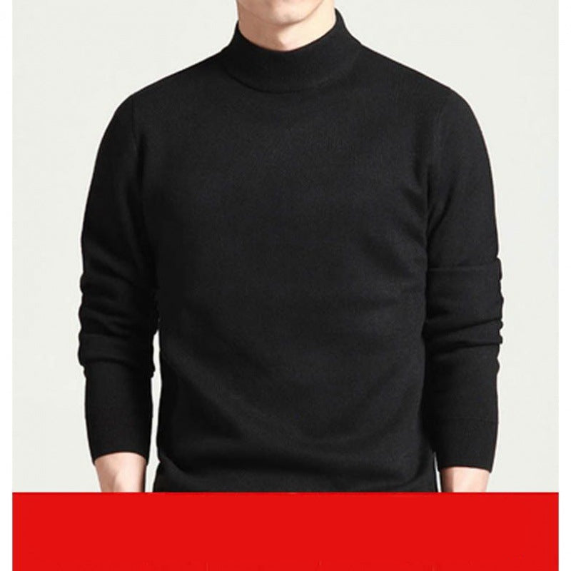 Korean Style Thick Mid Collar Slim Pullover Sweater | Streetwear