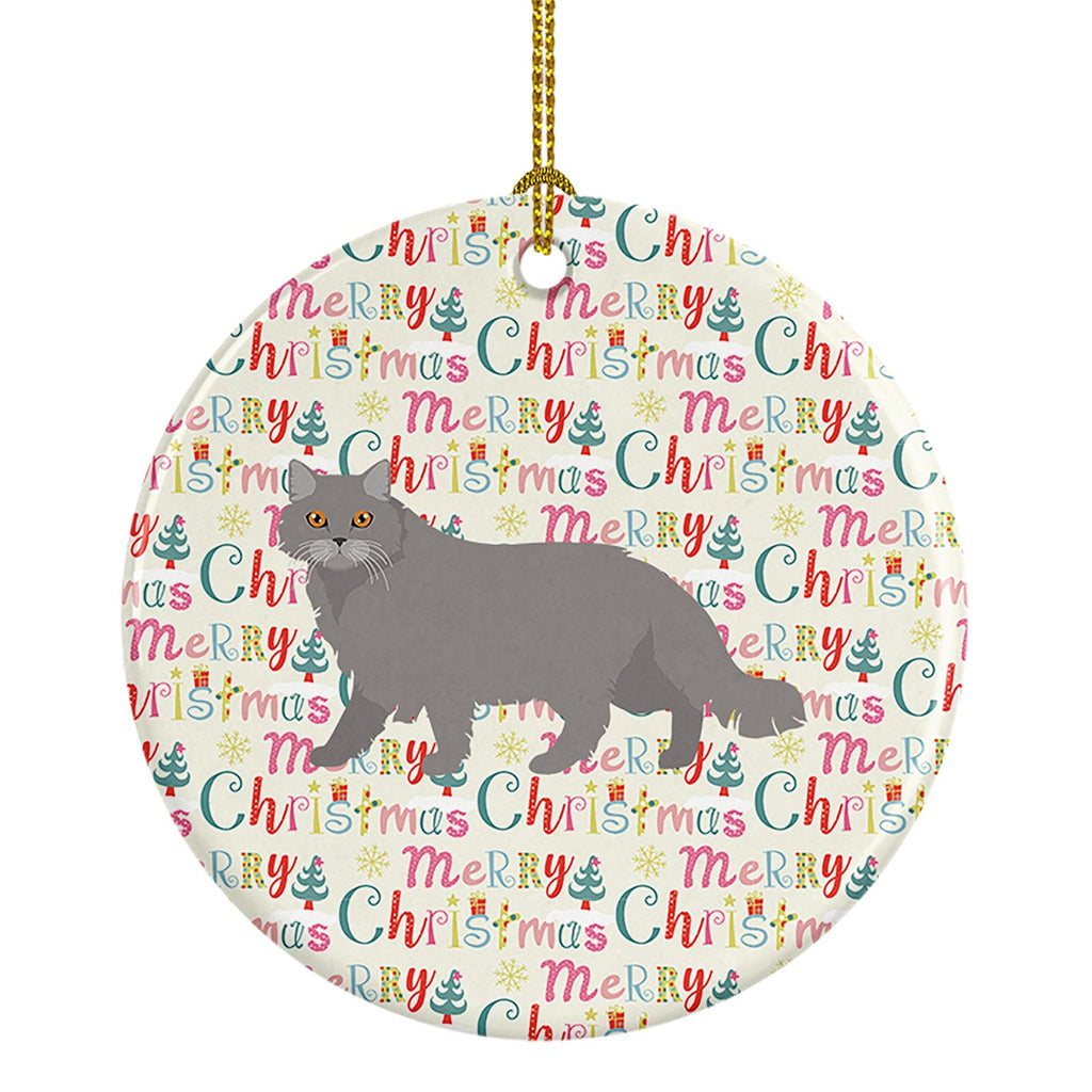 British Longhair Cat Christmas Ceramic Ornament