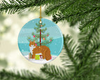 Maine Coon Cat Christmas Ceramic Ornament