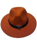 Wool Fedora Hat With Punk Ribbon | Embroidered Cap