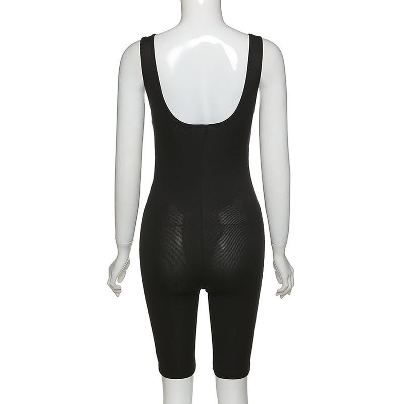 High-Waisted Athletic Bodysuit Shorts for Women
