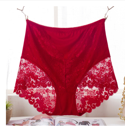 High-Waisted Cotton Lace Panties