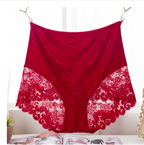 High-Waisted Cotton Lace Panties