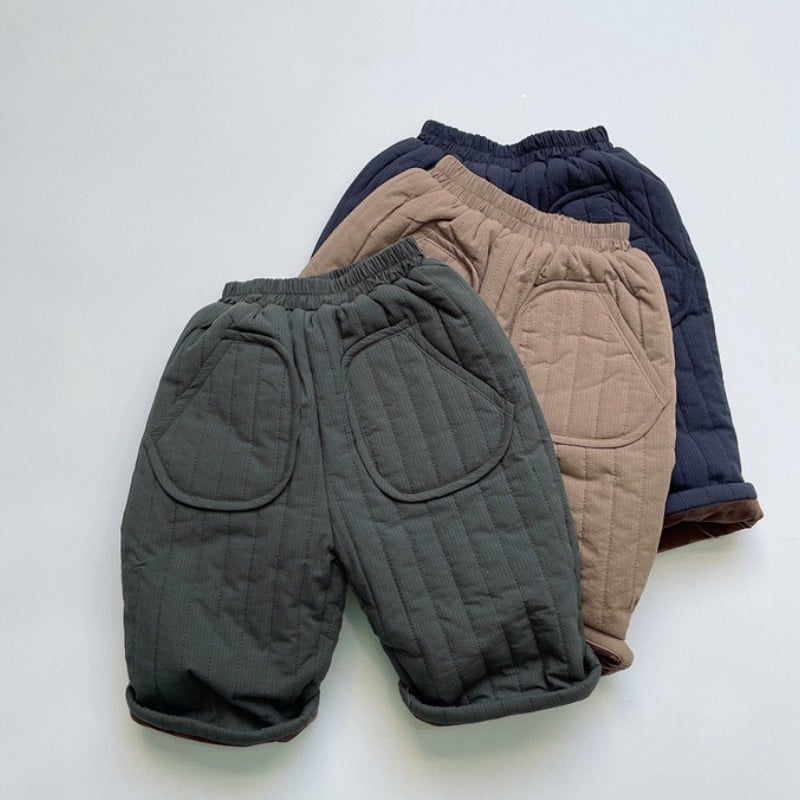 Children's Lightweight Quilted Velvet Straight-Leg Pants