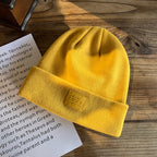 Simple Small Letter Knitting Wool Hat | Embroidered Cap