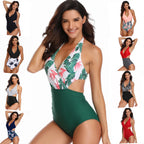 2019 Multi-Color Printed Sexy One-Piece Swimsuit