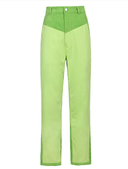 Contrast Stitch Corduroy Pants