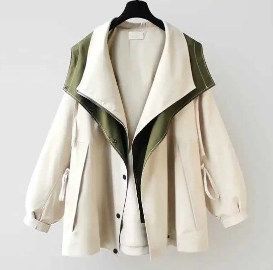 Women's Casual Zipper Trench Coat