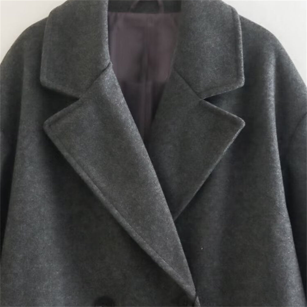 UNIZERA Long Wool Coat with Flip Collar, Winter 2023