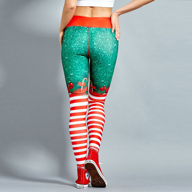 Women's Christmas Print Yoga and Fitness Leggings