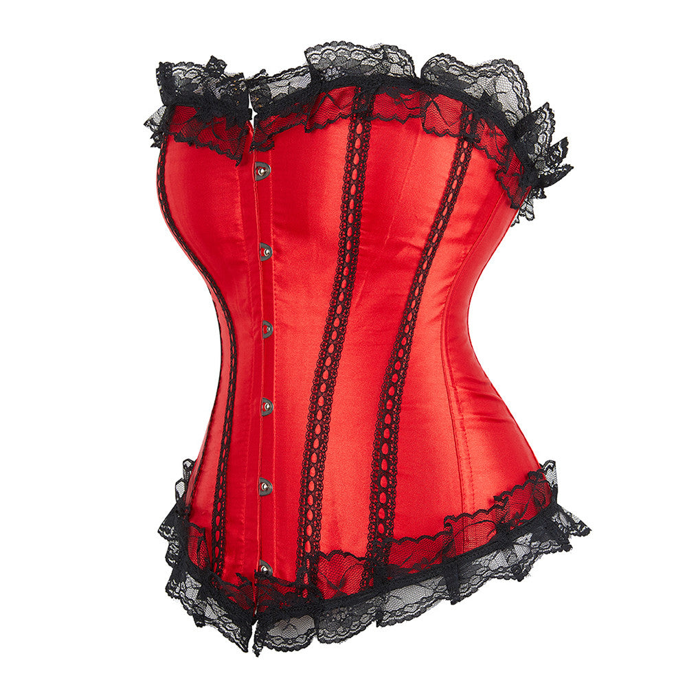 Vintage Lace Bustier with Bow for Show Girls