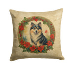 Finnish Lapphund Christmas Flowers Throw Pillow