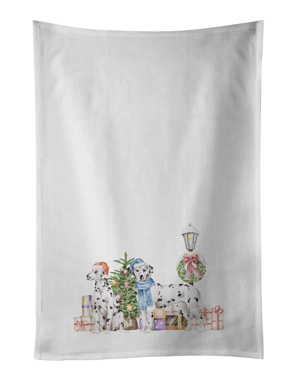 Dalmatian Adult Duo with Christmas Wonderland Kitchen Towel Set of 2