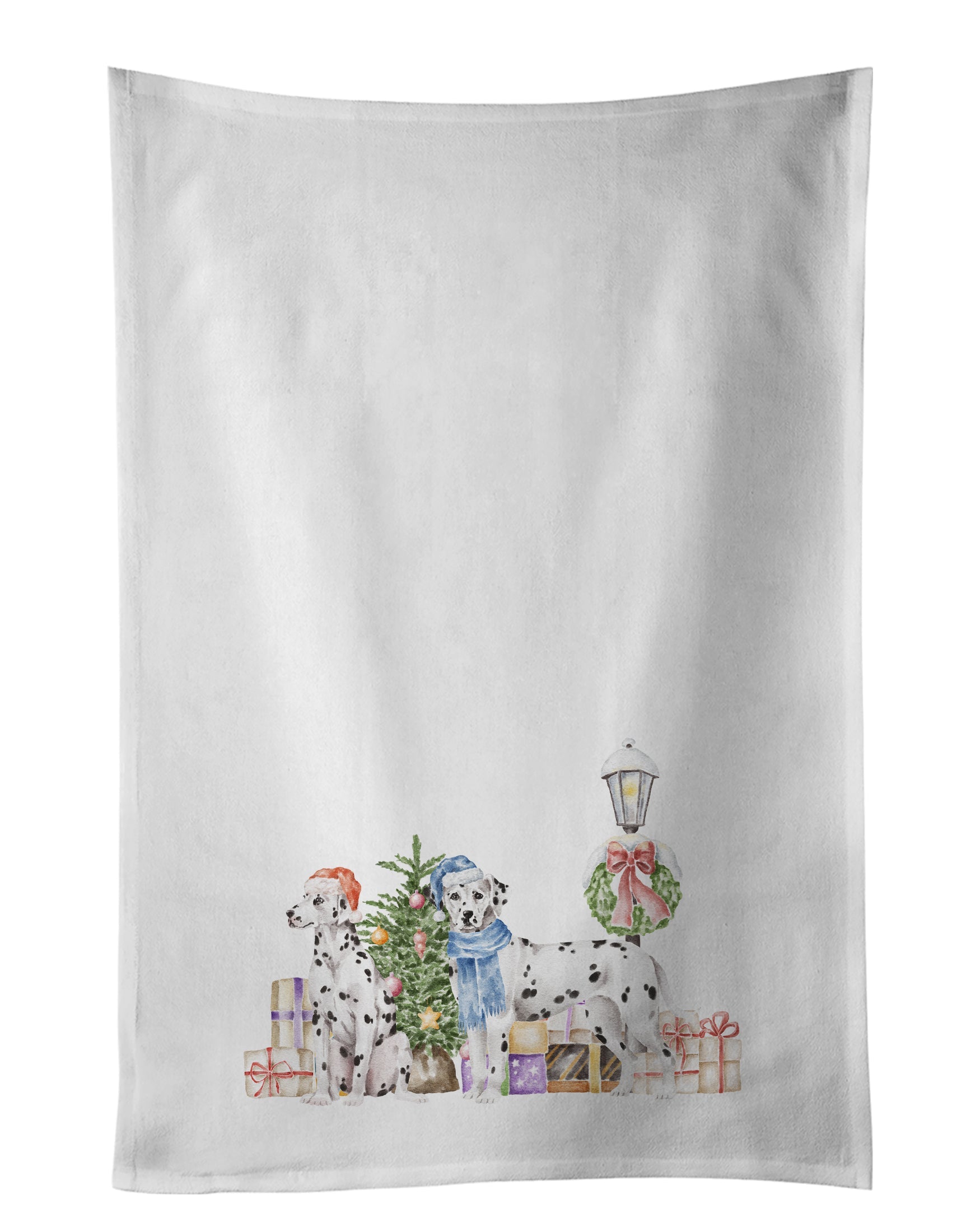 Dalmatian Adult Duo with Christmas Wonderland Kitchen Towel Set of 2