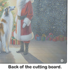 Borzoi and Santa Claus Glass Cutting Board