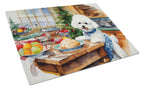 Bichon Frise Christmas Cookies Glass Cutting Board