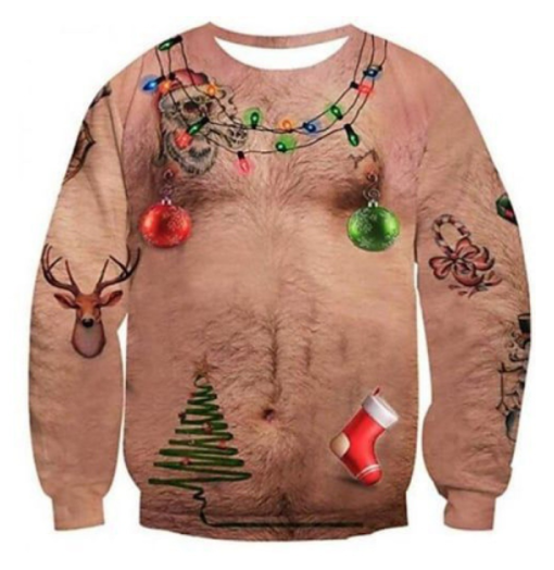 3D Christmas Sweatshirt with Fun Print for Couples | Streetwear