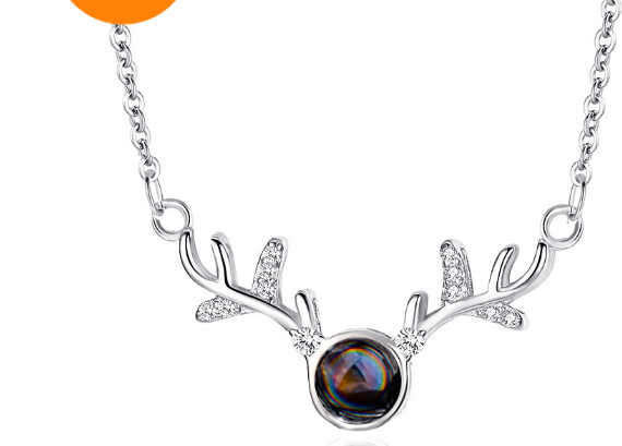 Christmas Birthday Gift, Antler Necklace