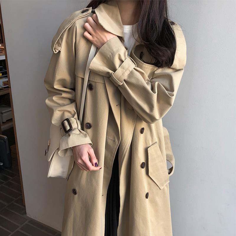 Loose Women's Mid-length Trench Coat Over-the-knee