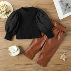 Korean Style Round Neck Bubble Sleeve Jacket