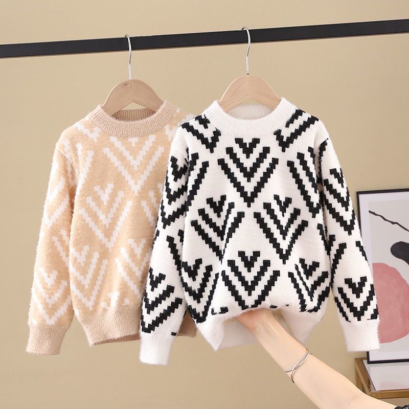 Big Kids' Mink Wool Pullover Sweater