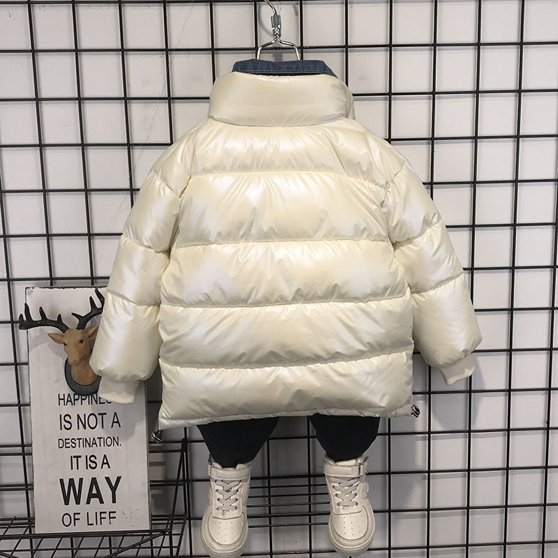 Boys Black Cotton Windbreaker Jacket for Winter 2023
